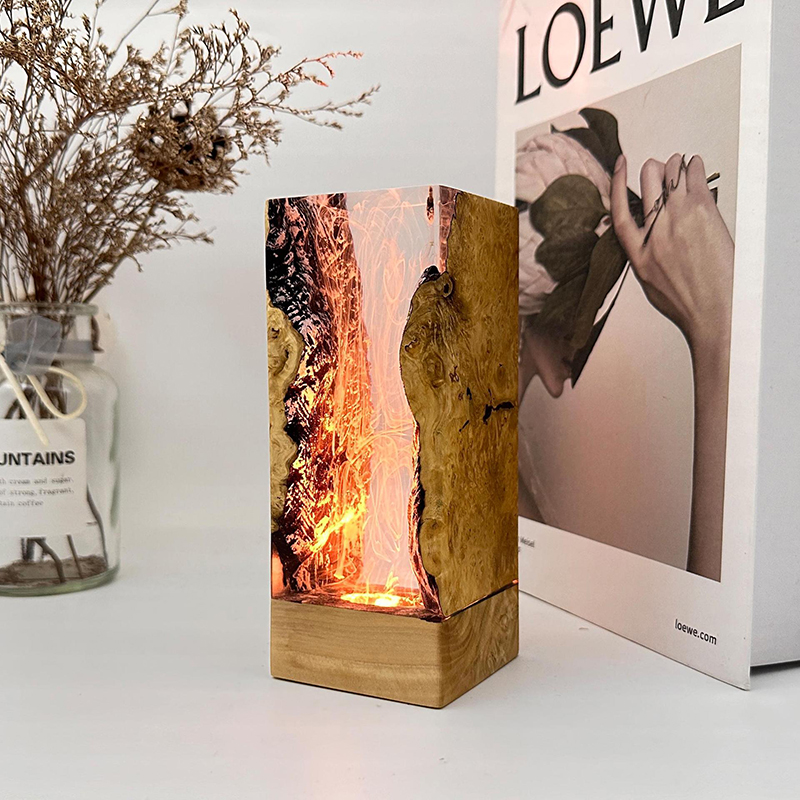 Resin Art Underwater - Lampu Meja Resin Tema Organisme Gua