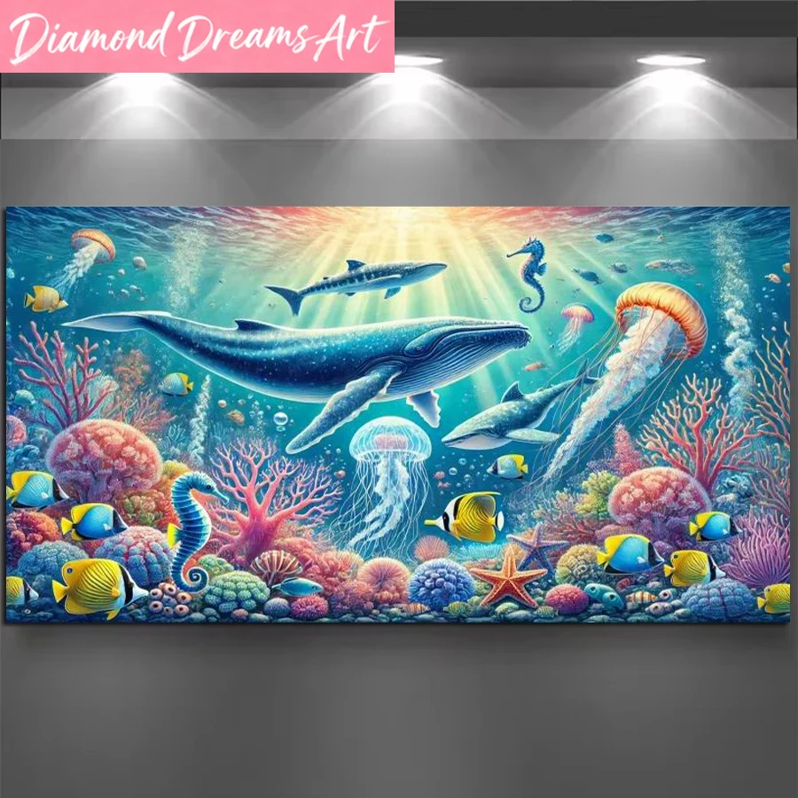 Resin Art Underwater - Lukisan Berlian DIY Tanpa Bingkai, Gambar