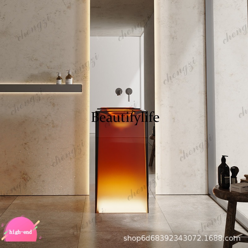 Resin Art Floor - R134 Wastafel kolom resin transparan berwarna,