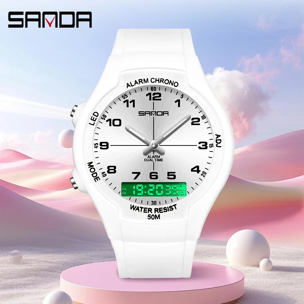 Resin Art Underwater - SANDA Jam Tangan Kuarsa Pelajar Modis
