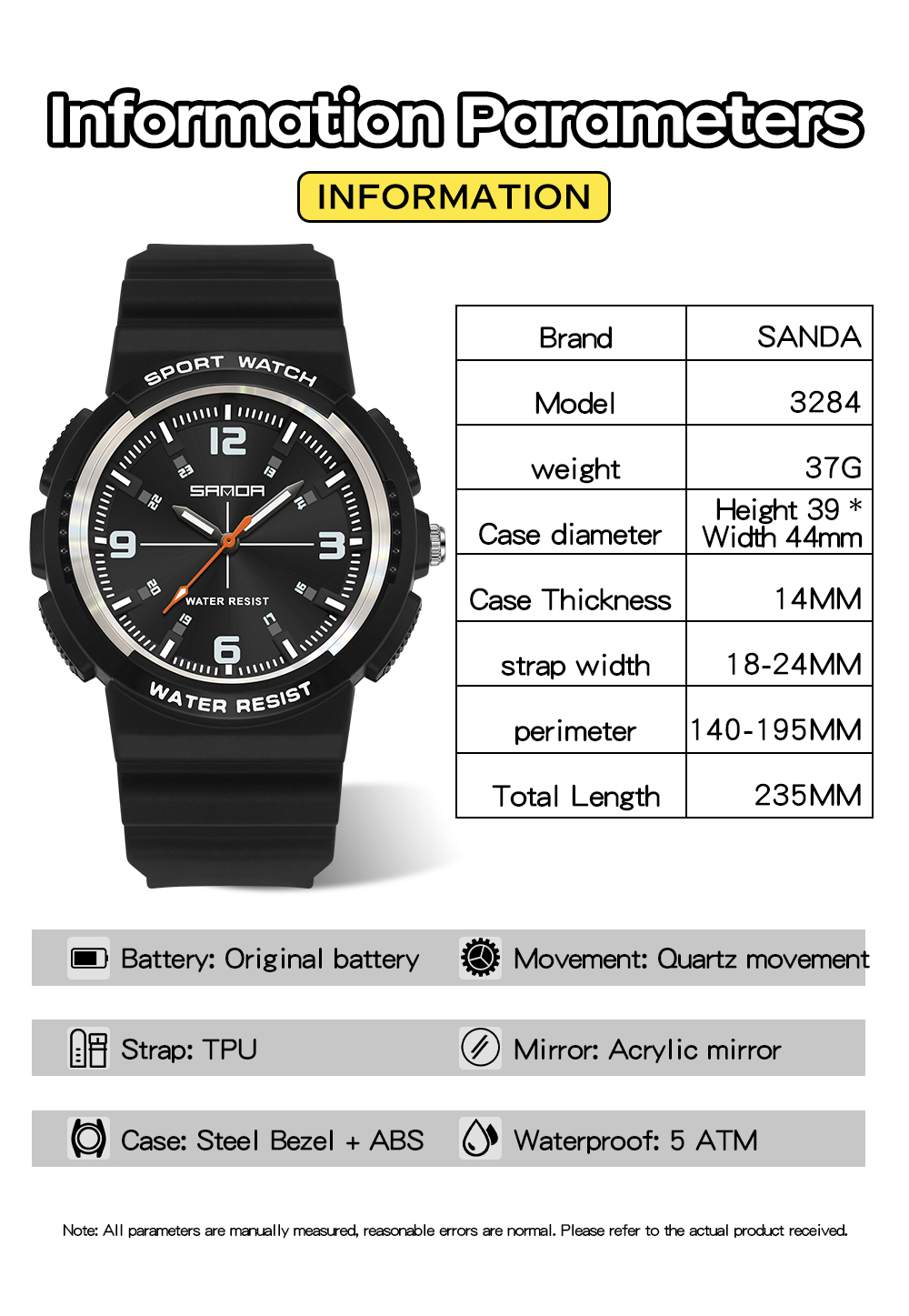 SANDA New 3284 Jam Tangan Quar - Resin Art Underwater ulasan dan harga
