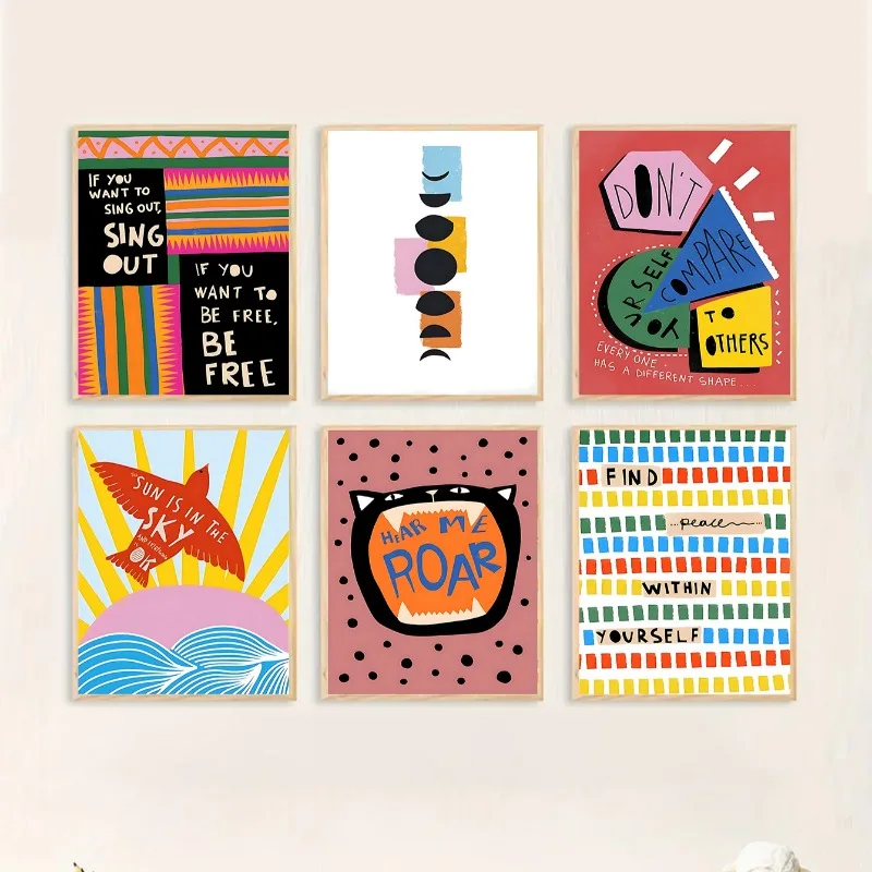 Poster Bohemian Berwarna-warni - Resin Art Quotes ulasan dan harga