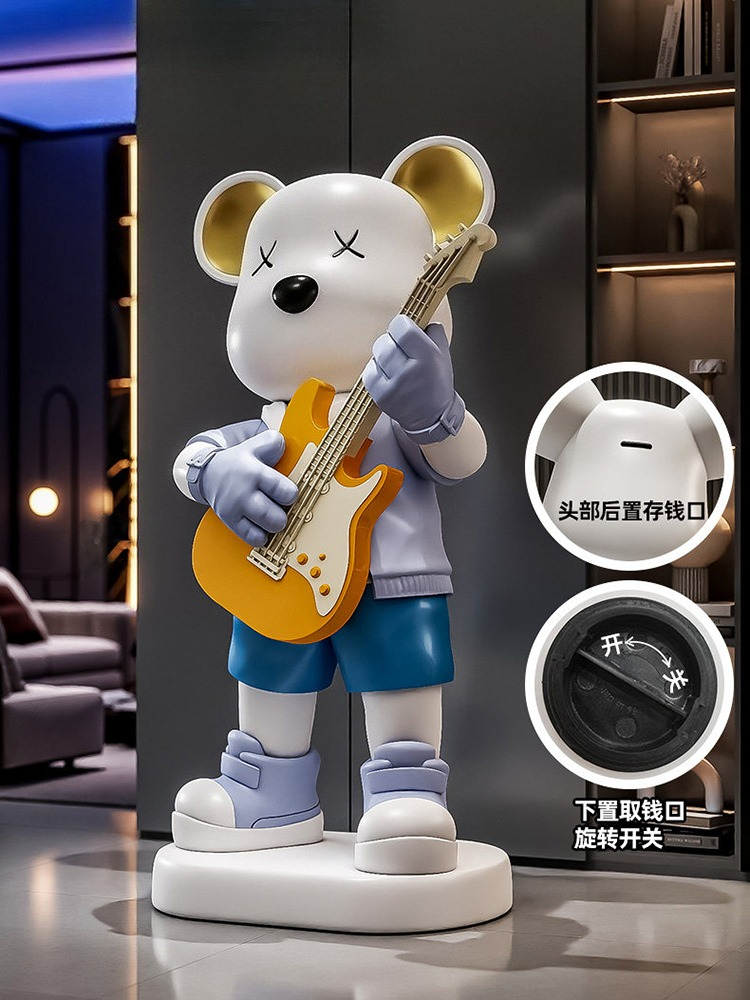 Patung Beruang Gitar, Celengan - Resin Art Floor ulasan dan harga