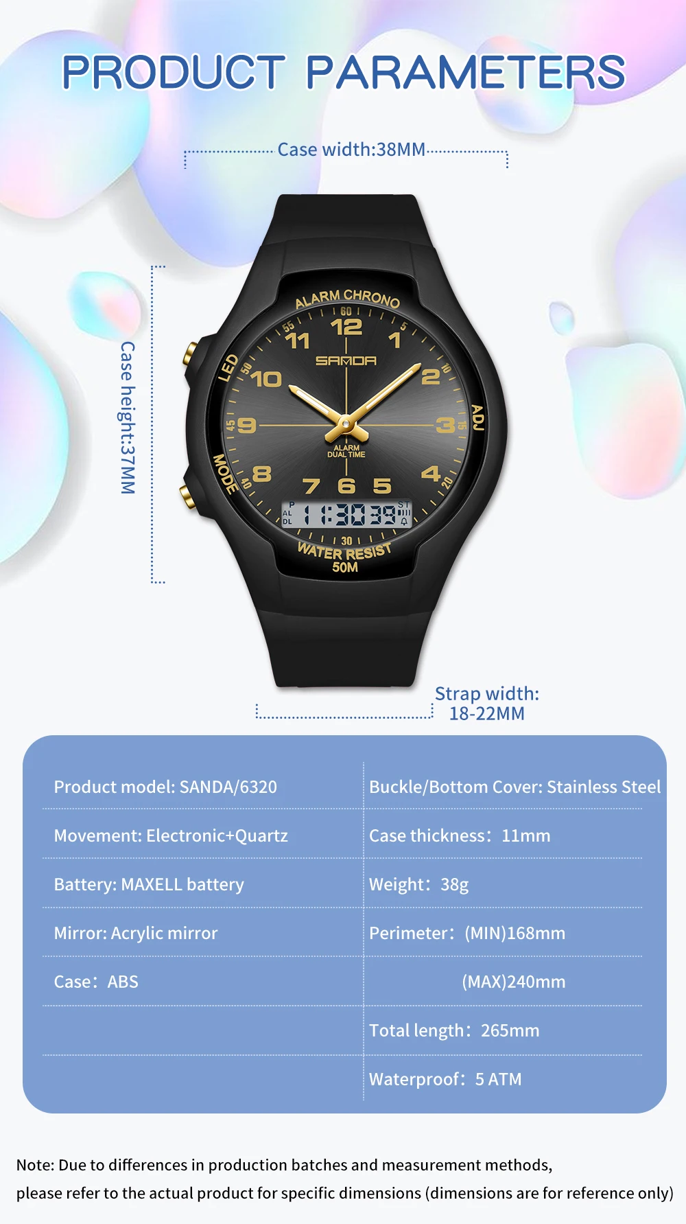 SANDA 6320 jam tangan olahraga - Resin Art Underwater ulasan dan harga
