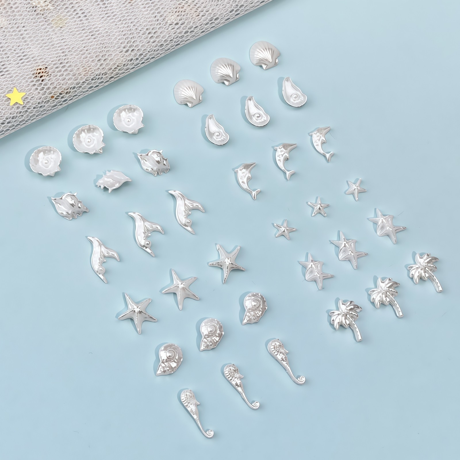 50PCS Resin Seri Laut Biru Imp - Resin Art A Keychain ulasan dan harga